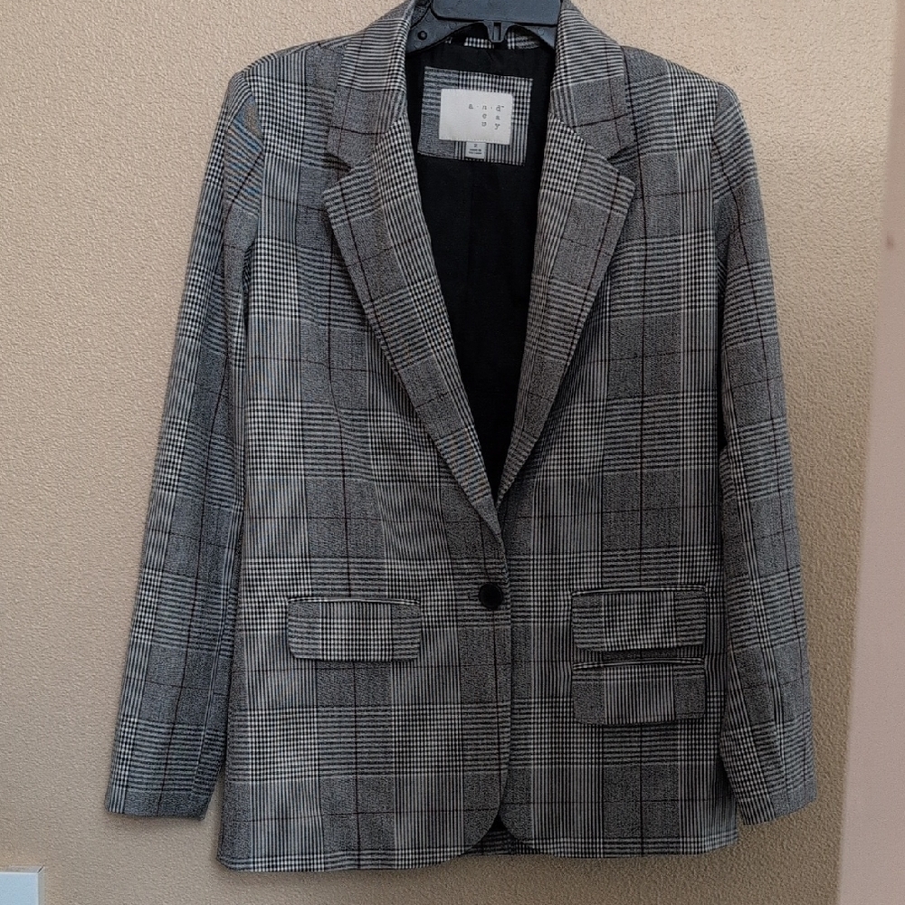 Gray Plaid Blazer